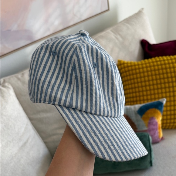 Universal Thread Accessories - Universal Thread Blue and White Striped Hat